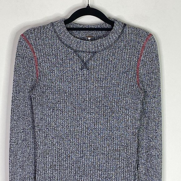 Free People Lace-Up-Sleeve Thermal Sweater Mountaineer Cuff Top Women's Size XS - Picture 4 of 9